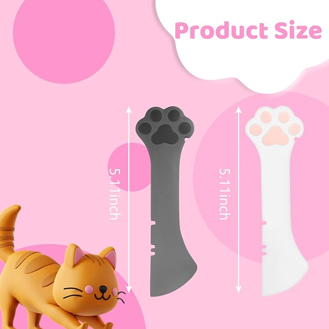 Yummy Sam 2 Pcs Cat Food Spoon and Scoop For Pet Canned Wet Food, Mini Cat Dog Feed Spatula Pet Can Opener for Dogs Cats Feeding Can Easy Clean Jars Scraper for Feeding Dog Cans