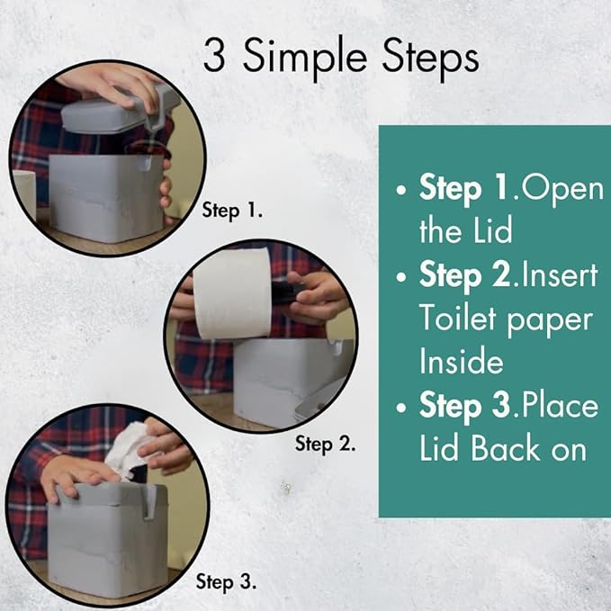 Tissuecaddy Life Hack Toilet Paper Dispenser - Money Saver Alternative to Tissue Box and Tissue Box Holder | Home, Bathroom, and More - Grey Granite
