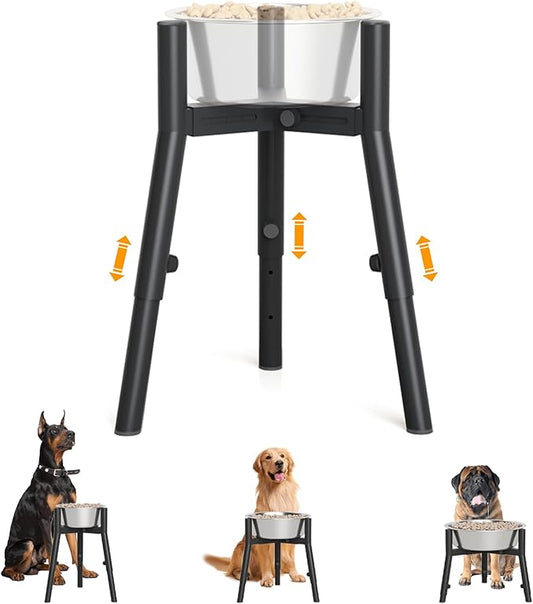 SHAINFUN Raised Dog Bowl Stand for Medium & Large & Extra Large Dogs, Adjustable Wide 7-10.7" Heights 9.8-13.4" (Bowl Not Included)