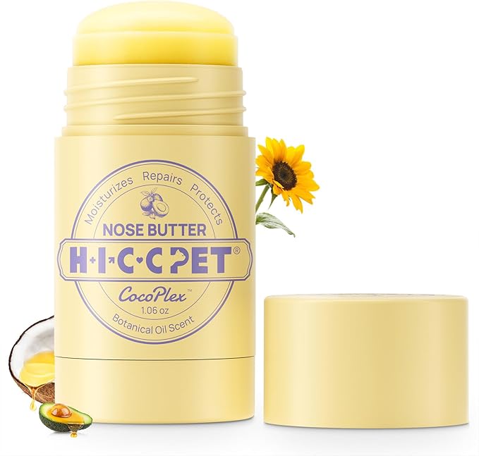 HICC PET Dog Nose Balm - Soothes Repairs Moisturizes Dry Cracked Nose - Dog & Cat Snout Soother Butter Balm with Essential Oil - All Natural & Lick Safe - Dog's Nose Daily Care & Protection