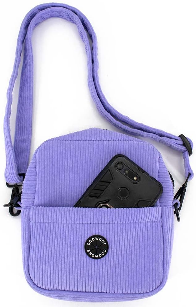 COOWONE Dog Treat Pouch,Velvet Dog Training Pouch Bag Built-in Poop Bag Dispenser | Large Capacity Pet Treat Training Bag for Treats, Kibbles, Pet Toys (lightpurple)