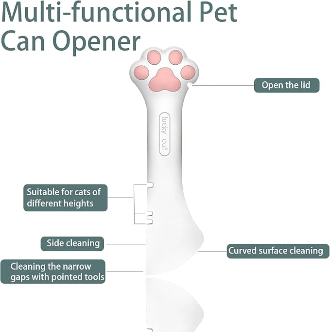 Cat Wet Food Spoon with Can Lids 3 oz, Multi-Function Cute Paw Shape Opener Spatula Cat Spoon Silicone Pet Covers (Universal Size,One fit 3 Standard Size Pet Cans) (Mixing colors 1)