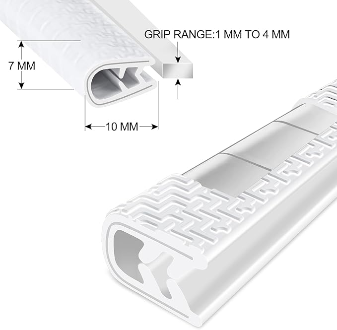 MYFAMIREA 66Ft(20.2M) Long Car Door Edge Guards, U Shape Edge Trim Rubber Seal Protector Car Door Protection Anti-Collision Rubber Clips Easy to Cut No Need Adhesive Fit for Most Vehicles| White