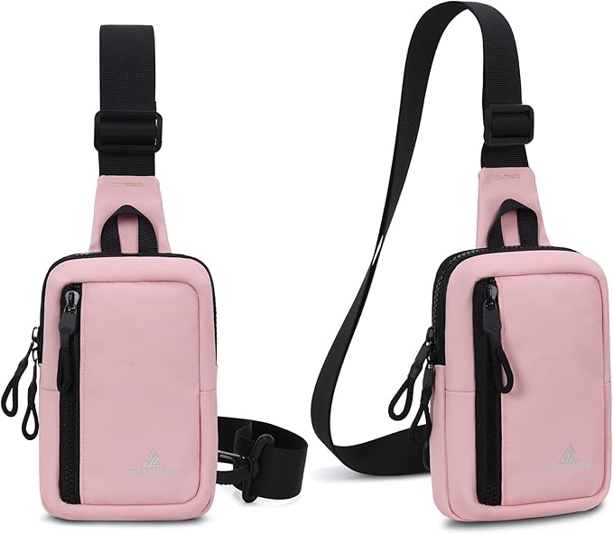 Peicees Small Crossbody Bag for Men Women Mini Sling Bag Travel Running Phone Daypack Cross Body Shoulder Bags with Keyholder