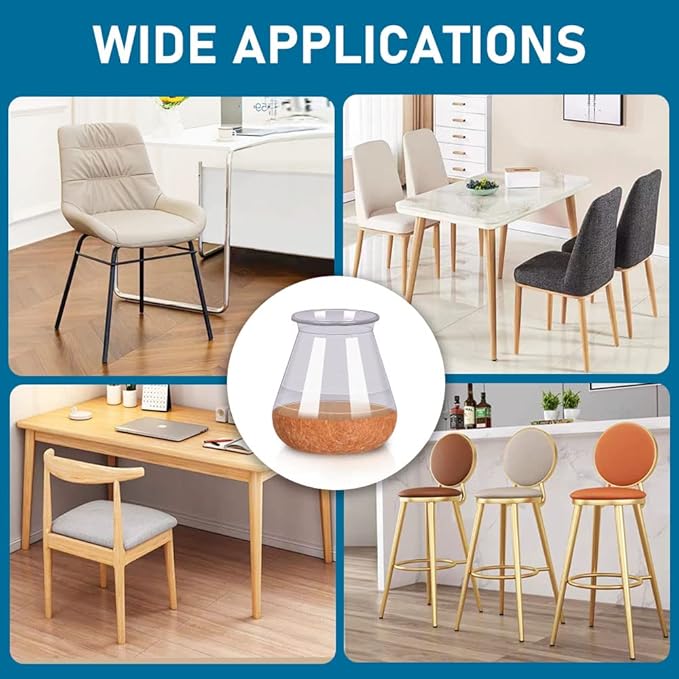 24 Pcs Chair Leg Floor Protectors, Silicone Chair Leg Protectors Caps Covers for Hardwood Floors, Furniture Pads Sliders with Wrapped Felt Bottom Extra Small (Fit:0.5"-0.75")