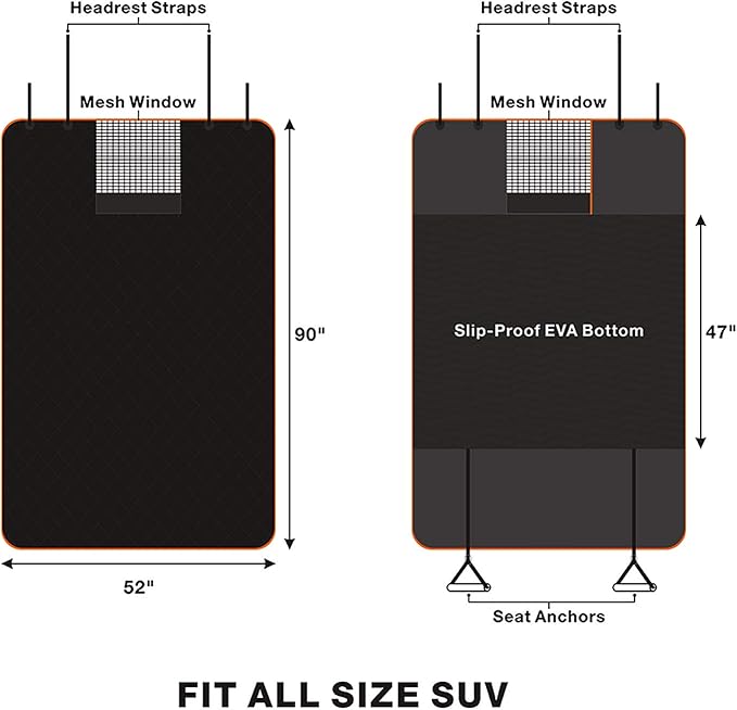 SUV Cargo Liner for Dogs, Waterproof Dog Cargo Cover with Bumper Flap Protection Durable Toyota Rav4 Trunk Mat for Pets Keep Your Vehicle Trunk Clean Universal Fit SUV Car Seat Cover