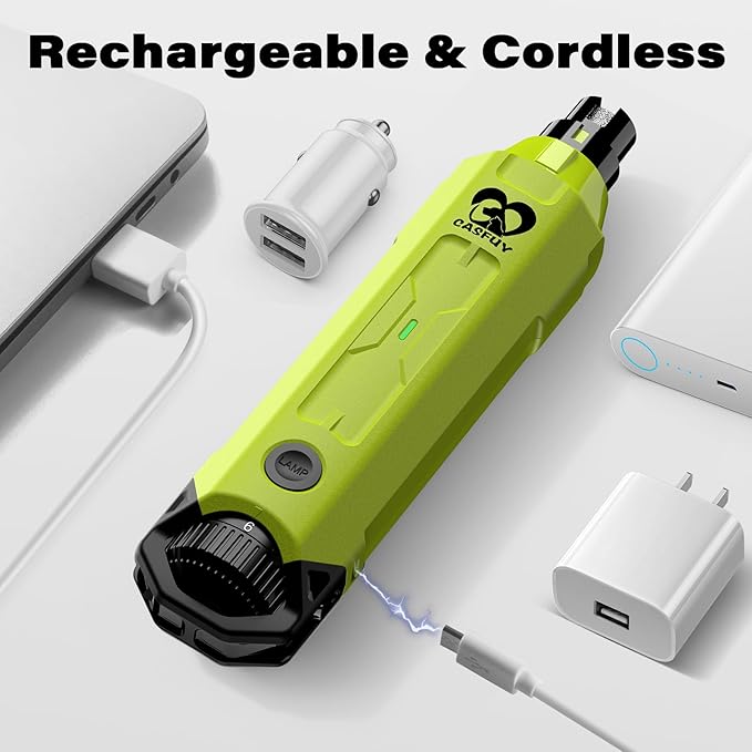 Casfuy 6-Speed Dog Nail Grinder - Newest Enhanced Pet Nail Grinder Super Quiet Rechargeable Electric Dog Nail Trimmer Painless Paws Grooming & Smoothing Tool for Large Medium Small Dogs (Green)
