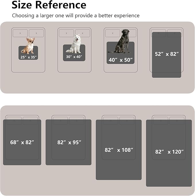 Tuffeel Waterproof Blanket for Bed King Size, Leak Proof Dog Couch Blankets Reversible, Pet Throw Sofa Furniture Protector Machine Washable-82 x108,Black+Lightgrey