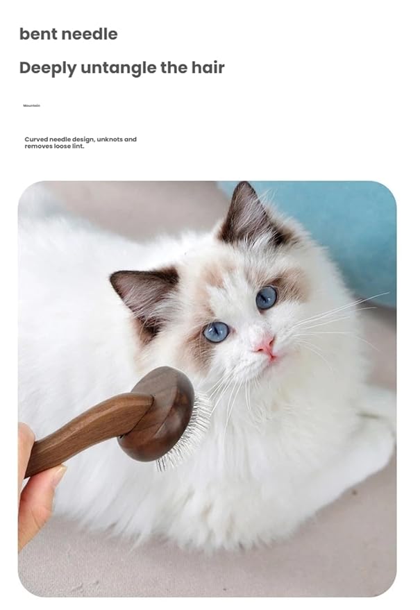 5-Piece Wooden Pet Grooming Kit for Cats & Dogs | Deshedding Brush, Dematting Comb, Massage Comb, Double-Sided Comb & Nail Clipper | Complete Detangling and Shedding Solution