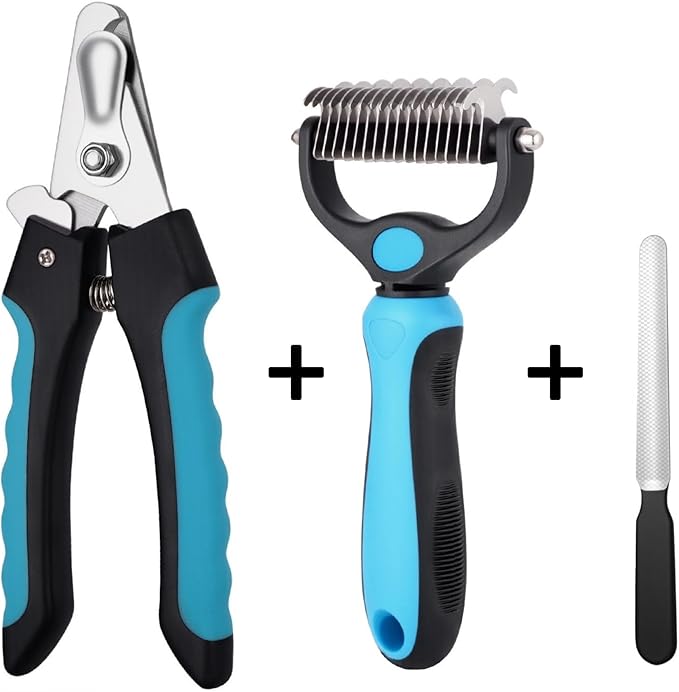 Kuzey Home- Dog & Cat Pets Nail Clippers and Trimmers - with Safety Guard to Avoid Overcutting, Free Nail File, Razor Sharp Blade - Professional Grooming Tool for Pets