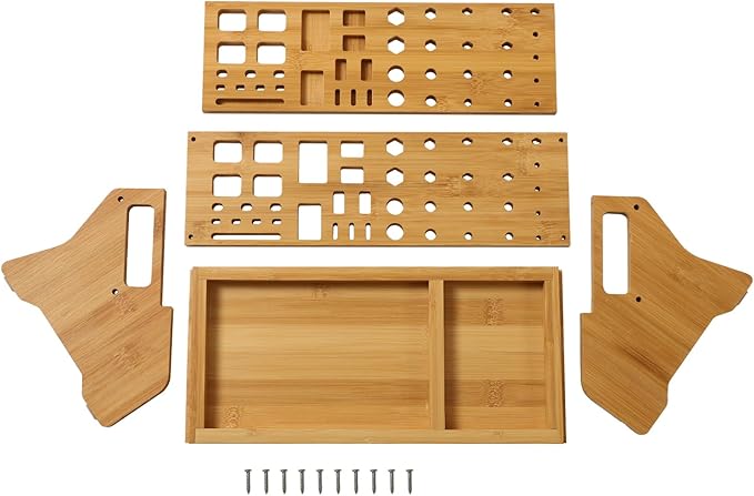 Bamboo Screwdriver Organizer - Tool Storage Organizer Workbench Desktop Rack - Hand Piler Tools Storage Holder (Bamboo, 1)