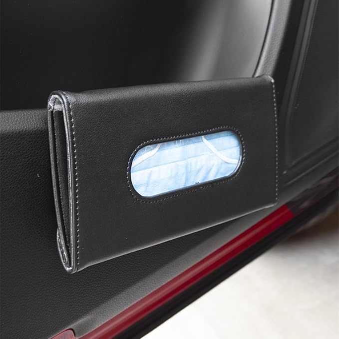 2 PCS Car Tissue Holder Sun Visor Napkin Holder with Tissue Refill Car Mask Holder PU Leather Tissue Box Tissue Box Holder Hanging Tissue Holder Mask Dispenser for Car