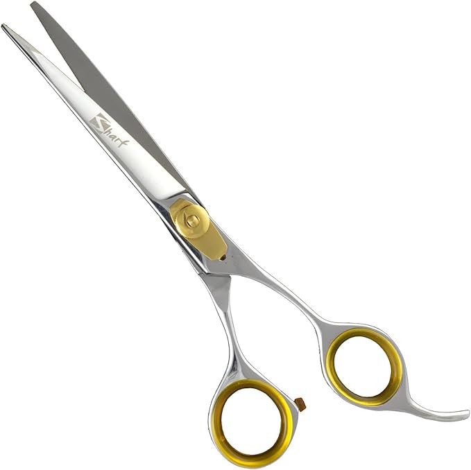 Sharf Gold Touch Pet Grooming Shear, 8.5 Inc Grooming Shear, 8.5 Inch Dog Grooming Curved Scissors for Dogs, 440 Japanese Steel Curved Shears