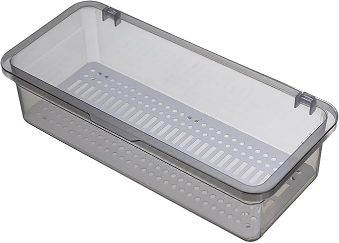 Silverware Organizer with Lid Transparent Flatware Tray Cutlery Drawer Organizer Flatware Storage Box Kitchen Utensil Container