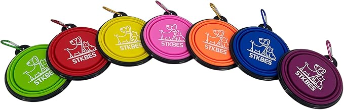 Collapsible Dog Bowl, 6 Pack, Portable, Safe, Reusable, Suitable for Indoor and Outdoor Use