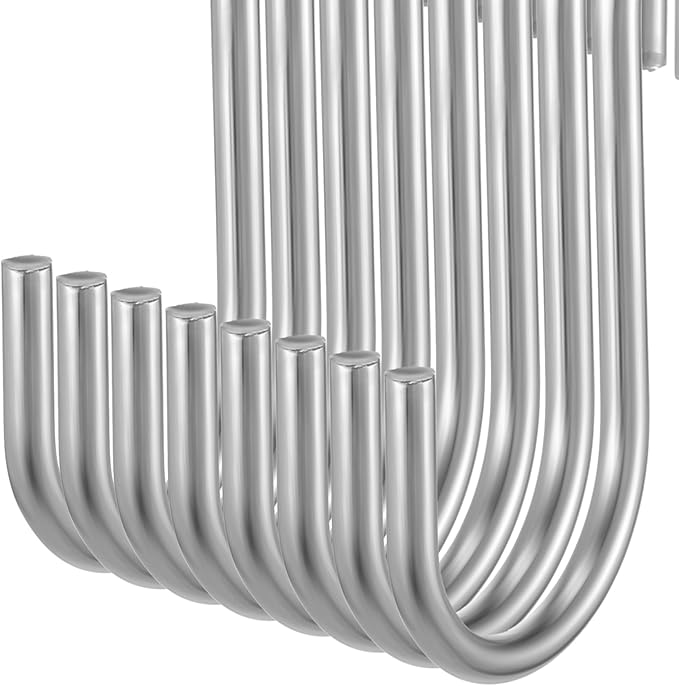 100 Pack S Hooks - 2.8 Inch Small Heavy Duty Stainless Steel S Hooks for Hanging Jeans, Cooking Utensils, Potted Plants, etc