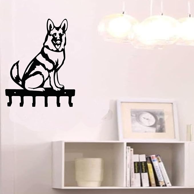 YANGZHI Wall Mount Key Hooks, Wall Decorative Dog Family Key Holder Black Dog Wall Hooks Hanger Gift for Bedroom, Living Room, Kitchen, Bathroom Hardware Hooks Beagle (11 * 12.5 inches)