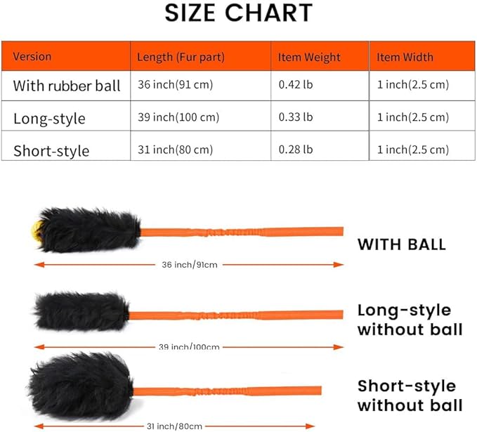 HOWGO Dog Rope Toy,Dog Bungee Chaser Toy 100% Sheepskin,Sheep Smell Tug Toy for All Breeds (Orange, Long Without Ball)