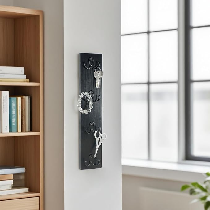 Yohsnor Vertical Key Holder Wall Mount - Stylish Home Decor for Entryway, Space-Saving Hook Rack & Organizer for Keys, Wallets, and More - Ideal for Small Spaces & Versatile Storage Solutions