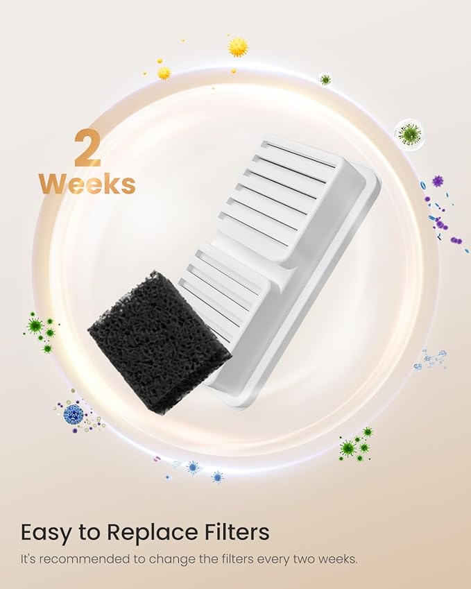 Cat Water Dispenser Filter 6 Pcs - Replacement Cartridge for Cat Water Fountain Pet Fountain Filter with 6 Sponges
