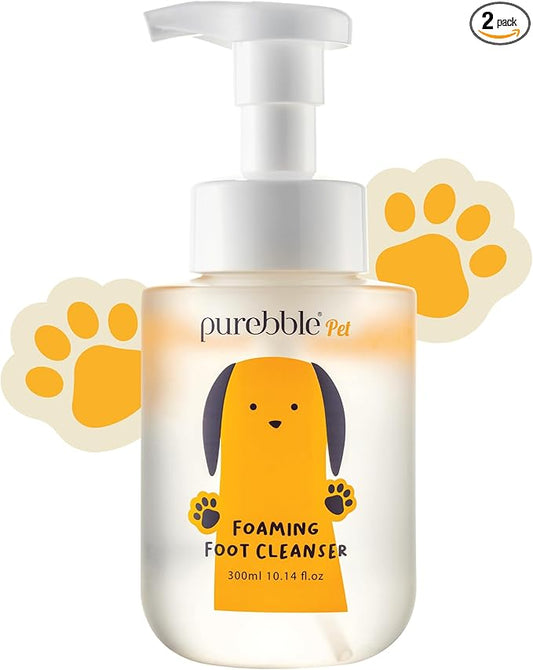 Pet Foaming Foot Paw Cleanser (Pack of 2)- Gentle Foam Wash for All Dogs, Nourishing, Softening, Calming, No Artificial Fragrance, Itch Reducing, 300ml / 10.14 fl oz Each