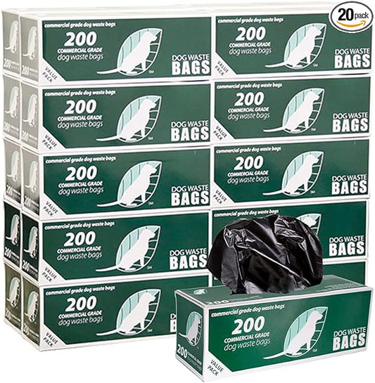 Zero Waste USA 4,000 Commercial Grade, non-branded, Dog Waste Station Refill Roll Bags - 40% Thicker competitor brands Roll Bags - Fits Any Dog Waste Station - 20 rolls of 200 bags