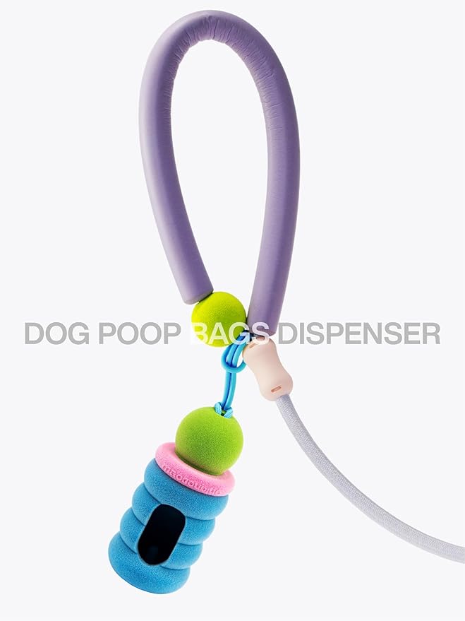 Maogoublue Dog Waste Bag Dispenser Pet Poop Bags Holder for Leash Lightweight Doggie Waste Bags Dispensers with Leash Attachment Includes 15 Bags (blue fuzz)