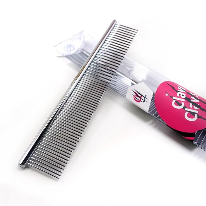 Claw Claws Cat Combs with Rounded Teeth, Removing Tangles and Knots, Quality Chrome Plated Thinner Round Spine Comb, Great Hand Feel and is NOT Easy to Rust, Exquisite and easy to carry