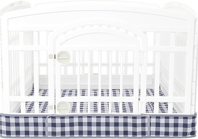 Dog Playpen Bottom Pad Fits for 36 Inch 4 Panels Exercise Pet Playpen, Dog Crate Pad Puppy, Hoop and Loop Design (Note: Playpen Not Included). (BlackCheckered)