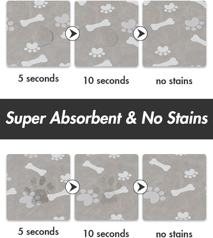 MontVoo Dog Food Mat-Pet Feeding Mat for Food and Water-No Stains Quick Dry Dispenser Cat Bowl Mat for Messy Drinkers(23"X34" Grey)