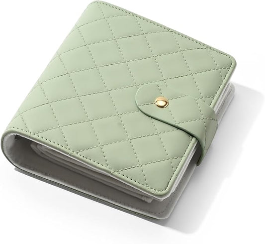 Oirlv Travel Jewelry Organizer Case Portable Jewelry Book with Velvet Pouches for Jewelry Travel Essentials(Matcha Green)