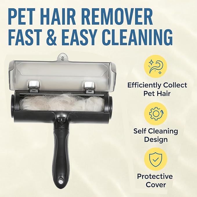 Pet Hair Removal Tool, Reusable Lint Roller & Carpet Cleaner for Dog & Cat Hair, Portable Couch Cleaner, Pet Hair Remover Broom for Furniture, Couch, Clothing & Bedding