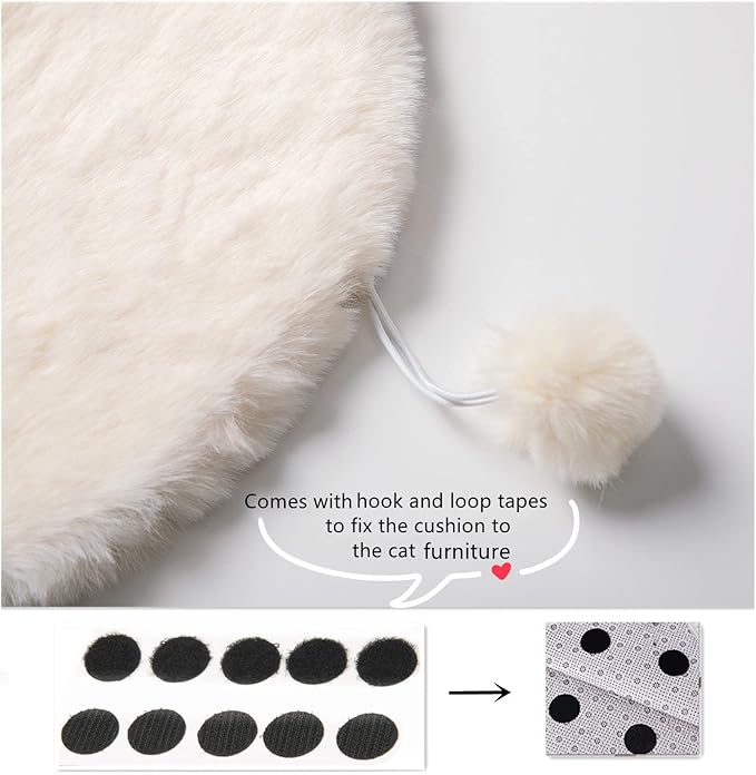 SHENGOCASE 2-Pack Cat Dog Bed Cushion, 10.6" x 17.5", Faux Rabbit Fur, for Wall Box House Crate Cage Kennel Perch, Cat Tree Pillow Pad Mat Replacement