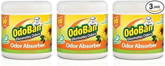 OdoBan Solid Odor Absorber Eliminator for Home and Small Spaces, Citrus Scent, 14 Ounces Each, 3-Pack