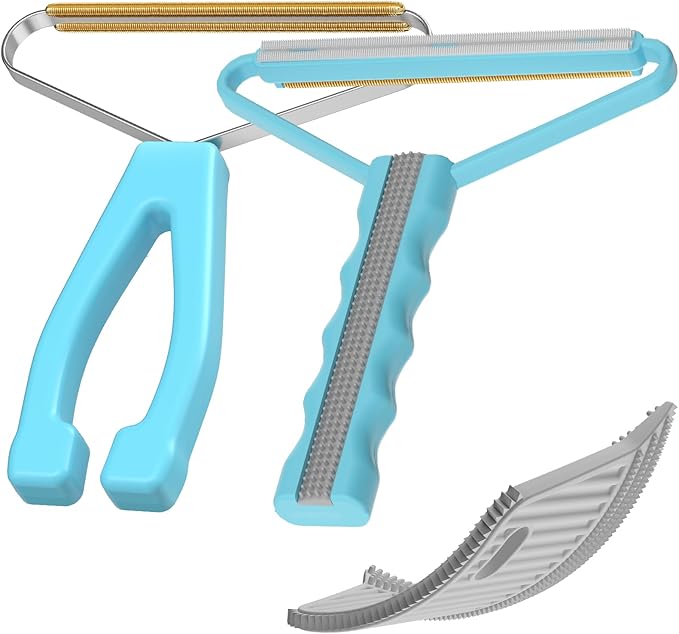 Pet Hair Remover 3-Pack,Dog Cat Hair Remover,Lint Shaver Cleaner Pro,Fur Removal Tool,Portable Carpet Scraper,Fuzz Rollers Hairball Brush for Carpets,Clothes,Car Mats,Couch,Pet Bed,Furniture