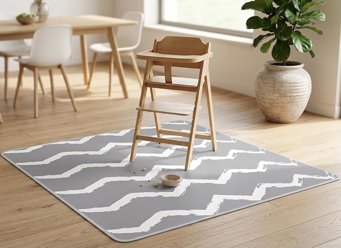 Large Splat Mat for Under High Chair/Arts/Crafts, WOMUMON Washable, Waterproof, Non Slip, Portable Floor Protector for Baby, Kids, Durable Spill, Splash Mat for Pet