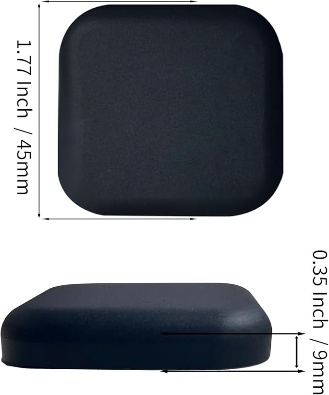 6 Pcs Square Door Stoppers Wall Protectors, Self Adhesive Door Stopper Silicone Bumper, Wall Guards Behind Door Handle Protector for Shower Bedroom Door Knob (Black)
