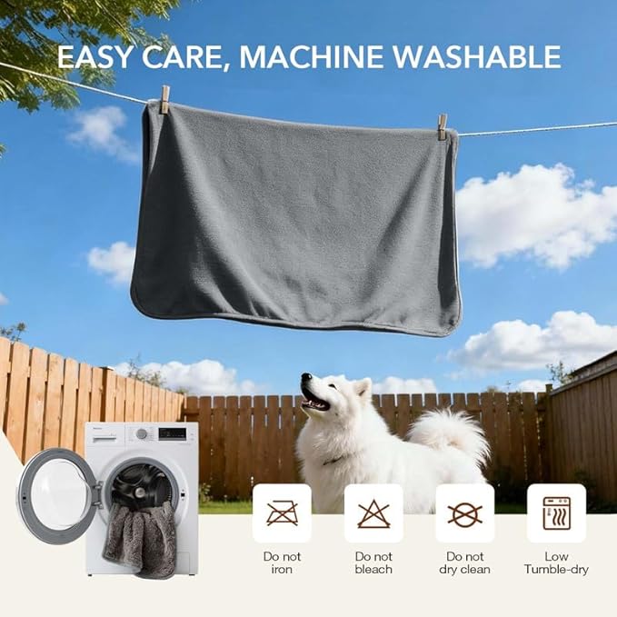 Lekereise Reversible Waterproof Dog Blanket, Super Soft Scratch-Resistant Pet Blanket, Washable Leak-Proof Cover for Sofa Bed Car Seat, for Cats to Large Dogs (Gray, 35" x 50")