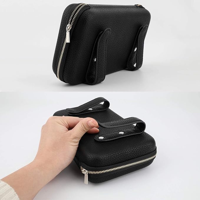 Car Tissue Holder, Sun Visor Napkin Holder, Car Visor Tissue Holder, Luxury PU Leather Backseat Tissue Case Holder (Black)