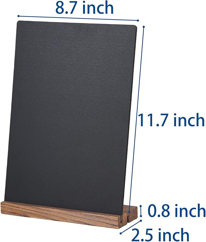 Wooden Double-Sided Chalkboard with Base (2 Pack) - 8.7x11.5 inches, Black