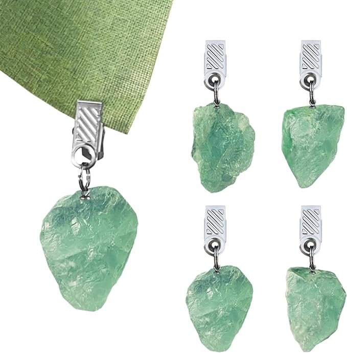 Crystal Tablecloth Weights for Outdoor Table, Picnic Table Cloth Weights Heavy Outdoor, Handmade Accessories, 4 PCS(Green)
