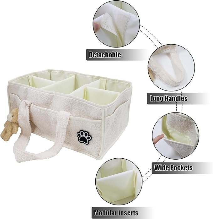 Pet Grooming Tote Bag,Large Capacity Dog Grooming Supplies Organizer Bag with Sturdy Handles,Multiple Compartments Dog Travel Ba g,Portable Pet Tote Organizer for Dog&Cat Trimmer,Clipper,Combo,Brush