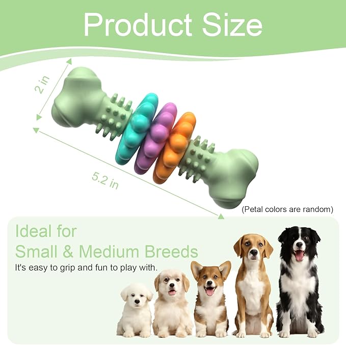 Puppy Teething Toy, Indestructible Dog Chew Toys for Aggressive Chewers, Interactive Bone Dog Toy for Small & Medium Breeds, Tough Puppy Toys to Keep Them Busy and Clean Teeth
