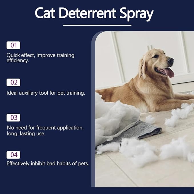 Natural Cat Training Spray - A Non-Toxic, Blue-Colored Deterrent Formula That Safely Protects Both Indoor and Outdoor Furniture from Scratching，2Pcs