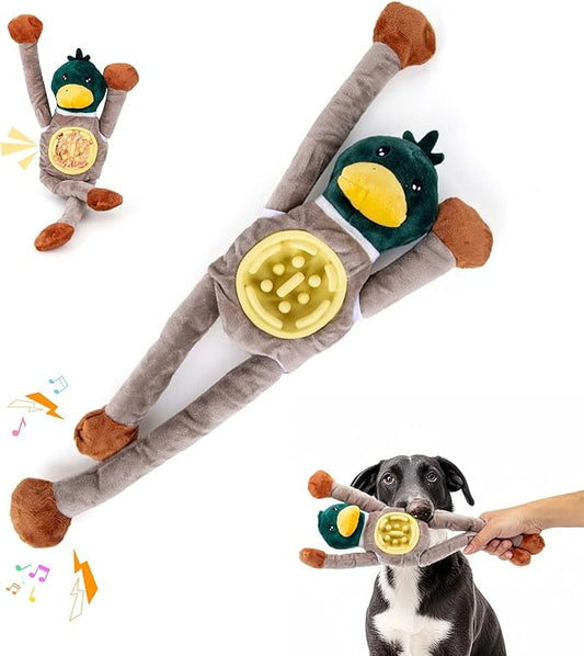 Stankeloko Squeaky Dog Toys, Interactive Plush Duck Chew Toy for Pets - Safe & Durable,Slow Feeder Dog Bowl,Ideal for Puppies & Small to Medium Dogs