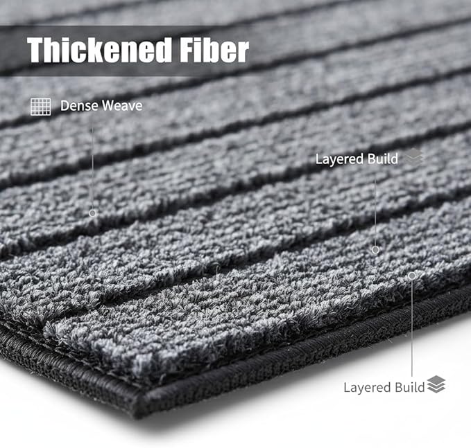Dog Crate Mat 63"x47" Extra Thick Waterproof Non-Slip Kennel Pad, Absorbent Striped Design for Under Crate, Reusable & Washable Dog Mat for Crate