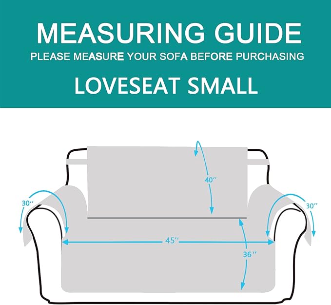 U-NICE HOME Loveseat Sofa Cover Reversible Couch Covers for 2 Cushion Couch for Dogs Furniture Protector Cover with Elastic Straps Water Resistant(Loveseat Small, Dark Blue/Light Grey)