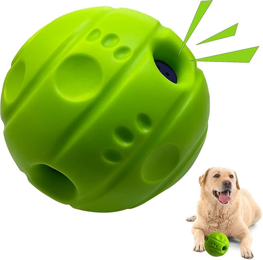 SHAKE AND LAUGH Dog Toys Ball, Interactive Dog Ball, No Paint, Gibbering Sound with Surface Concave Lines, XL, 5.51 in (14 cm)