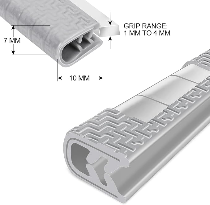 MYFAMIREA 49Ft(15M) Long Car Door Edge Guards, U Shape Edge Trim Rubber Seal Protector Car Door Protection Anti-Collision Rubber Clips Easy to Cut No Need Adhesive Fit for Most Vehicles| Grey