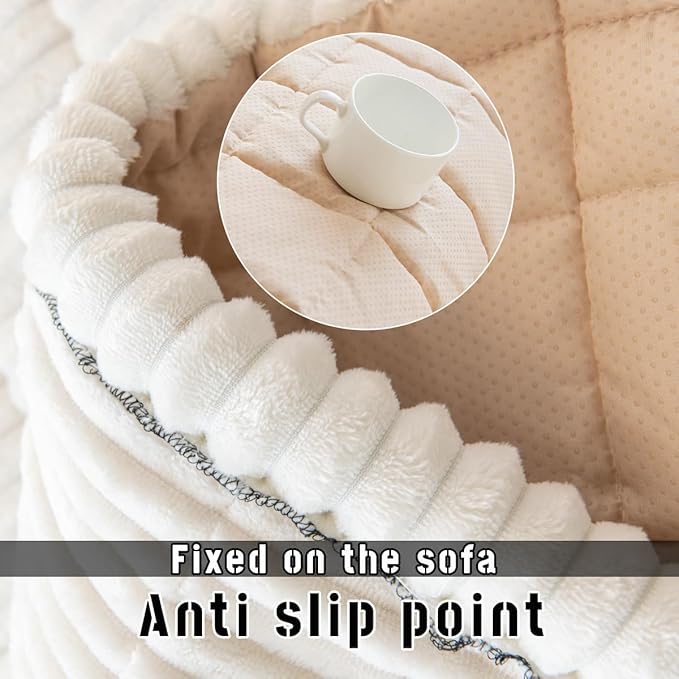Mitid Sofa Cover Fuzzy Couch Cover for Pet, Couch Covers for Dogs Washable Non-Slip Sofa Slipcover Cushion Protector Pets Friendly Mat Bed